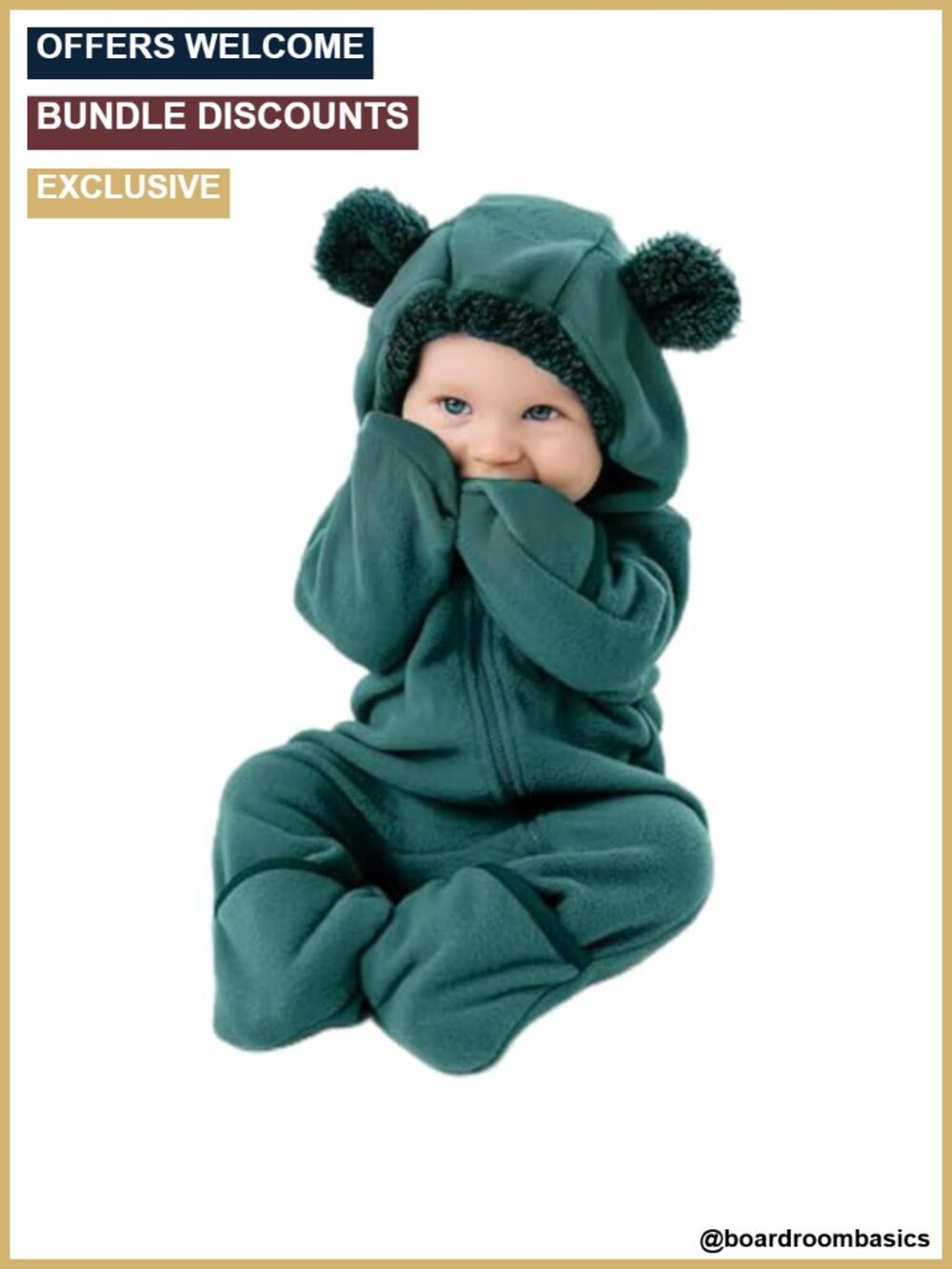 Baby Fleece Bunting Bodysuit Hoodie Convertible Mittens Booties